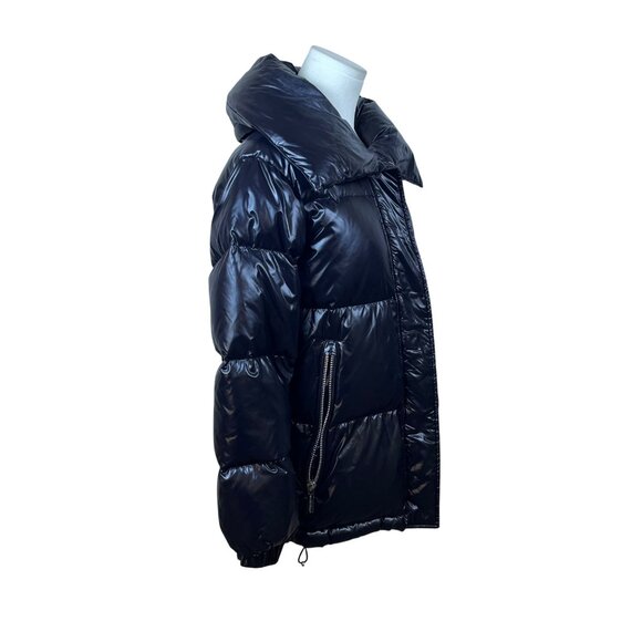 Michael Kors Womens Black Nylon Puffer Jacket Zip-Up With High Collar Size XXS - Picture 3 of 11